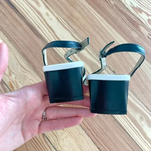 Talbots White and Blue Slingback Heels - Picture 5 of 8